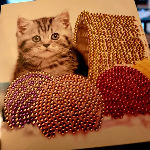 Kitty Playing in Yarn Basket Greeting Card - Picture 8 of 12